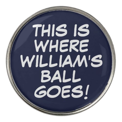 Personalized Name And Message Navy Blue Golf Ball Marker