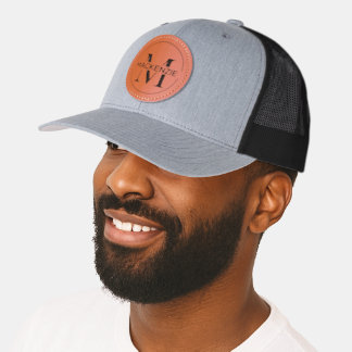 Personalized Name And Monogram Leather Patch Hat
