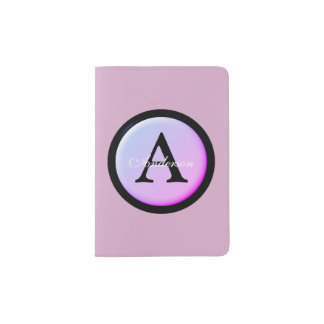 Personalized Name and Monogram Shades of Purple Passport Holder