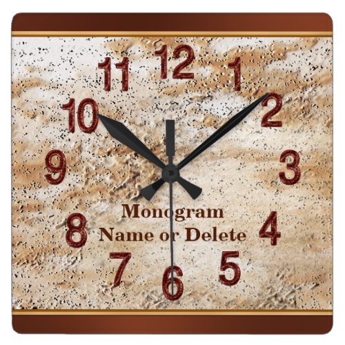 Personalized Name and Monogram Wall Clock for Men