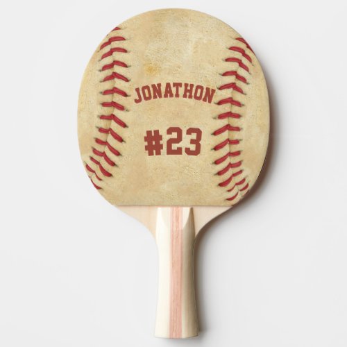 Personalized Name and Number Baseball Ping Pong Paddle