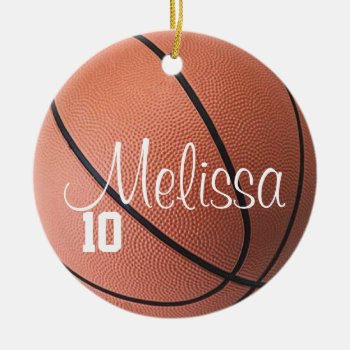 Personalized Name And Number Basketball Ornament by Baysideimages at Zazzle