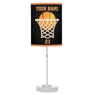 Personalized Name and Number Basketball Table Lamp