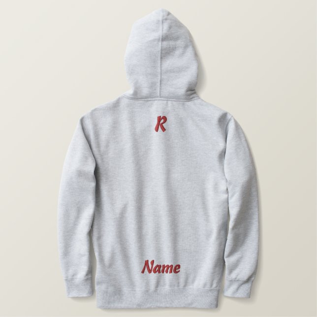 Personalized Name and Number Embroidered Hoodie (Design Back)