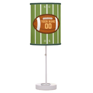 Personalized Name and Number Football Table Lamp