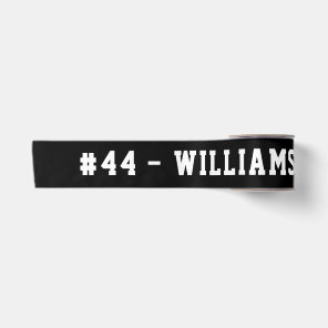 Personalized Name and Number Homecoming Black Satin Ribbon