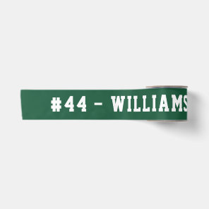 Personalized Name and Number Homecoming Green Satin Ribbon