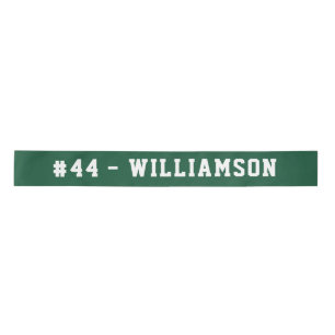 Personalized Name and Number Homecoming Green Satin Ribbon