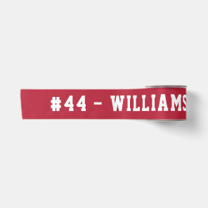 Personalized Name and Number Homecoming Red Satin Ribbon