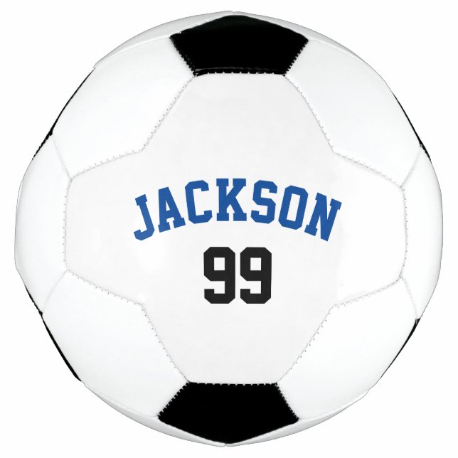 Personalized Name and Number Minimalistic Soccer Ball (Front)