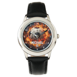 Personalized Name And Number Soccer Ball Football Watch