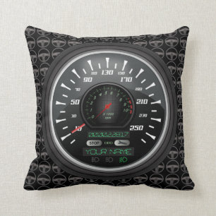 Personalized Name and Number Speedometer Throw Pillow