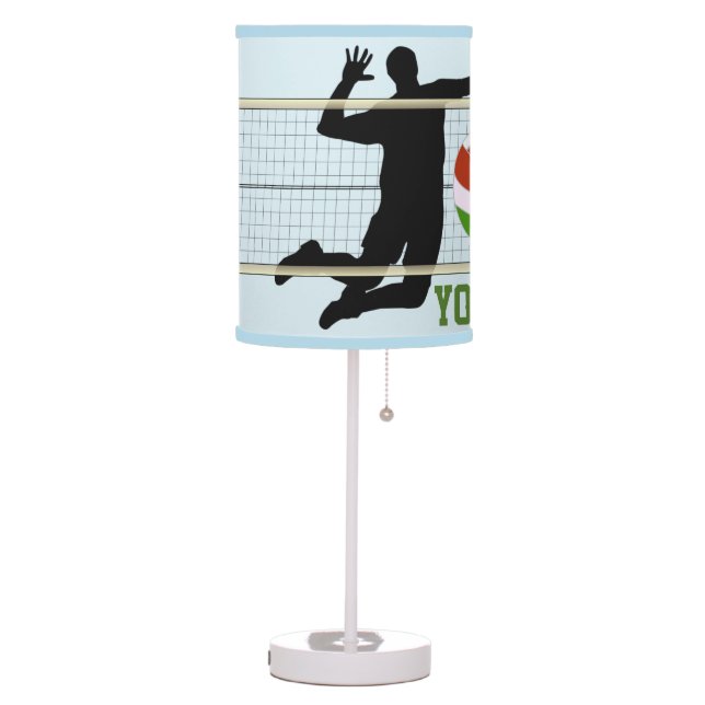 Personalized Name and Number Volleyball Table Lamp (Left)