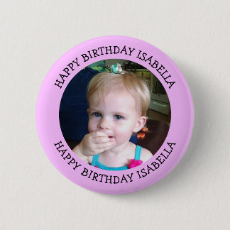 Personalized Name and Photo Birthday Button