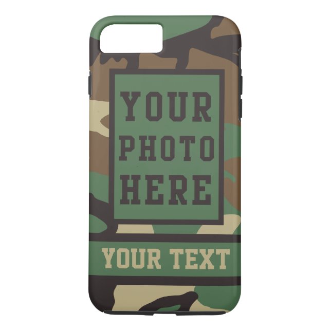 Personalized Name and Photo Camouflage Pattern Case-Mate iPhone Case (Back)