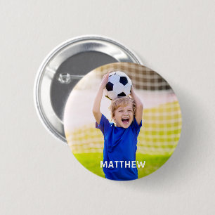 Personalized Name and Photo Football Sport  Button