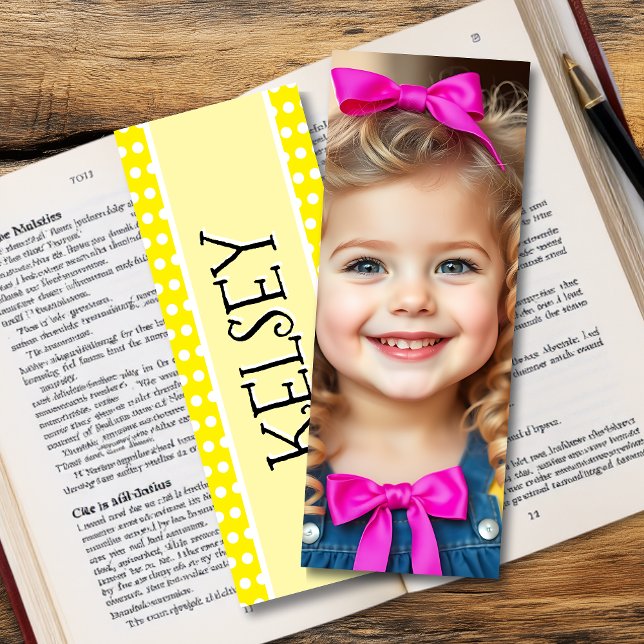 Personalized Name and Photo Polka Dot Bookmarks (Creator Uploaded)