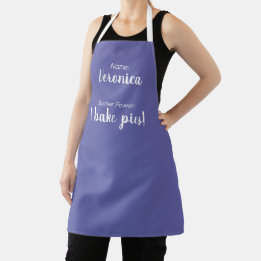 Personalized Name And Super Power Periwinkle Apron