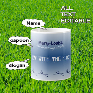 Personalized name and text rowing coffee mug