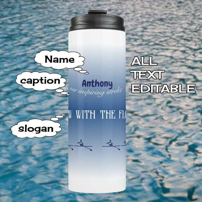 Personalized name and text rowing thermal tumbler (Creator Uploaded)