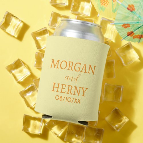 PERSONALIZED NAME AND TEXT STYLISH MODERN WEDDING CAN COOLER