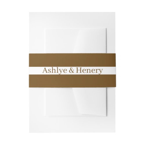 PERSONALIZED NAME AND TEXT WEDDING INVITATION BELLY BAND