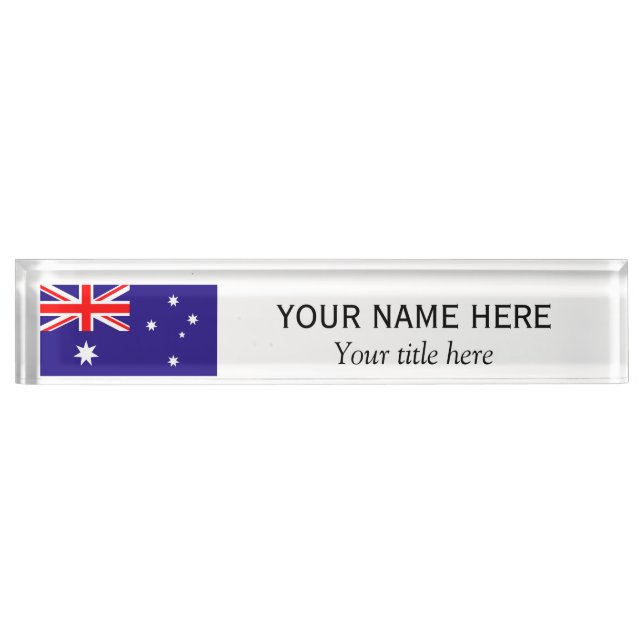 Personalized name and title Australian flag Plate (Front)
