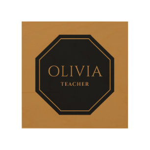 Personalized Name and Title Engraved Wood Wall Art