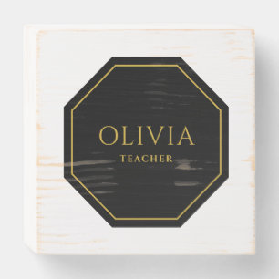 Personalized Name and Title Wood Office Desk Sign