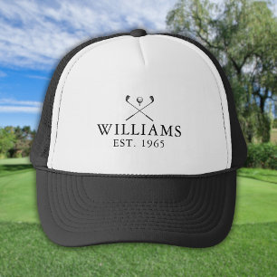 Personalized Name And Year Golf Clubs Trucker Hat