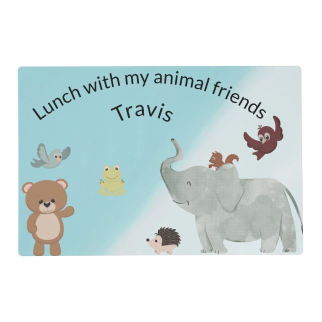 Personalized name animal  placemat (Front)