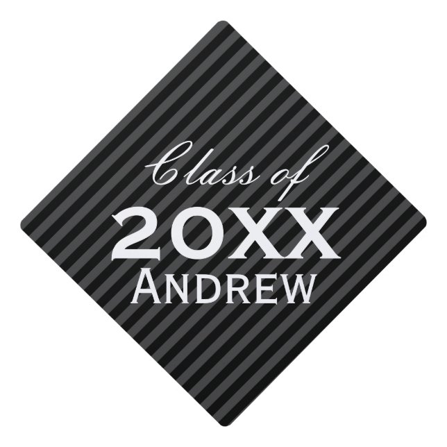 Personalized Name,Any Custom Color & Class of Year Graduation Cap Topper (Front)