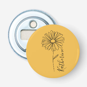 Personalized name April daisy Birth Flower Bottle Opener