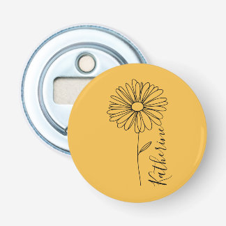 Personalized name April daisy Birth Flower Bottle Opener