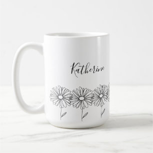 Personalized name April daisy Birth Flower Coffee Mug