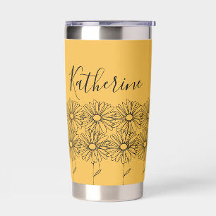 Personalized name April daisy Birth Flower Insulated Tumbler