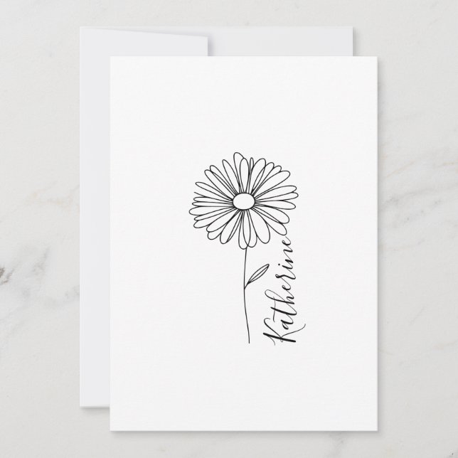 Personalized name April daisy Birth Flower Invitation (Front)