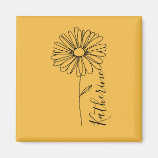 Personalized name April daisy Birth Flower Magnet