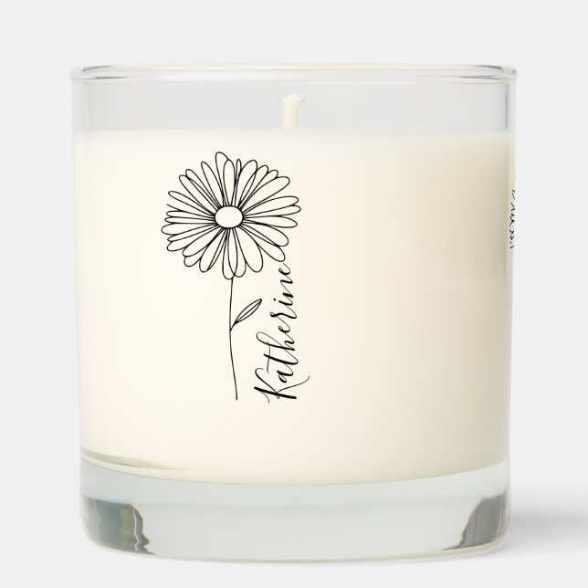Personalized name April daisy Birth Flower Scented Candle (Front)