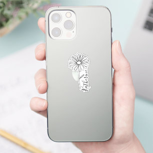 Personalized name April daisy Birth Flower Sticker
