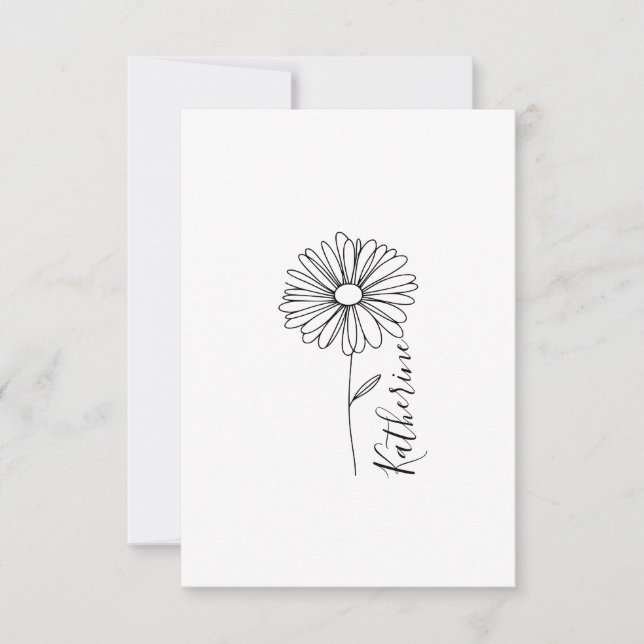 Personalized name April daisy Birth Flower Thank You Card (Front)
