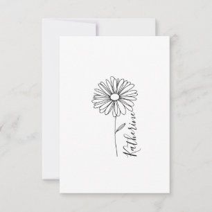 Personalized name April daisy Birth Flower Thank You Card