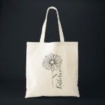 Personalized name April daisy Birth Flower Tote Bag<br><div class="desc">Celebrate a April birthday with a beautifully personalized gift featuring the daisy , the birth flower for April. This custom name birthday gift is designed to capture the essence of the daisy . Perfect for those who appreciate personalized and meaningful gifts, this design elegantly displays the recipient’s name alongside the...</div>