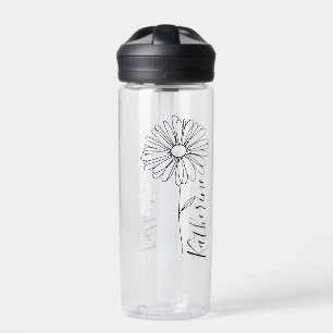 Personalized name April daisy Birth Flower Water Bottle