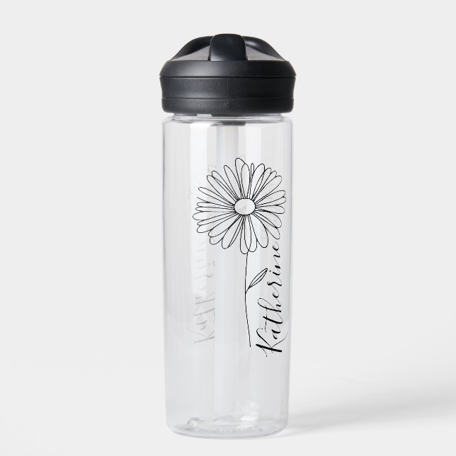 Personalized name April daisy Birth Flower Water Bottle (Front)