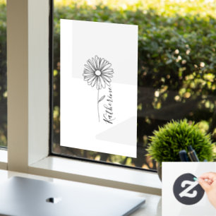 Personalized name April daisy Birth Flower Window Cling