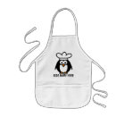 Personalized name apron for kids | Penguin chef | Zazzle