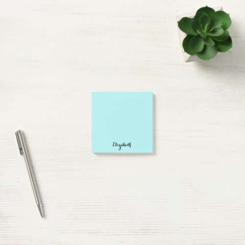 Personalized Name Aqua Color Home Office Business Post_it Notes