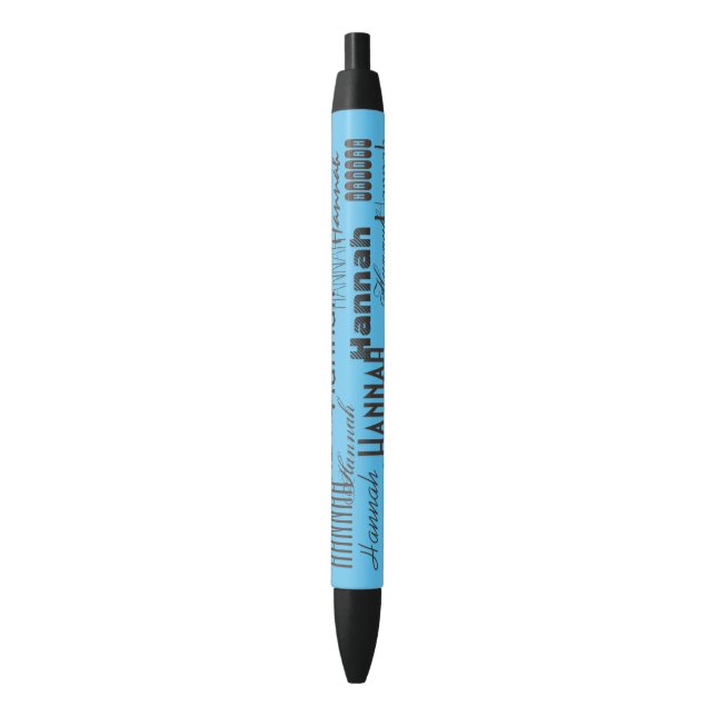 Personalized Name Aqua Sky and Black Pen (Front Vertical)