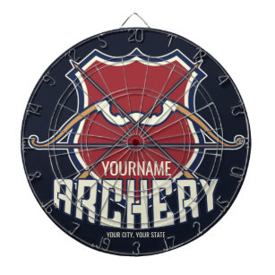 Personalized NAME Archery Sports Recurve Bow Arrow Dart Board